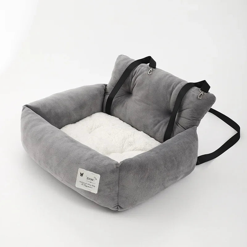 Car Dog Carrier Portable Car Pet Front and Back Seat Carrier - Soft Dog Crate & Car Seat Cushion for Travel