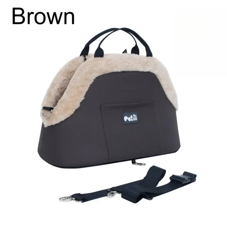 Winter Plush Pet Carrier Bag – 3-Way Carry, 10kg, 46x26x32cm