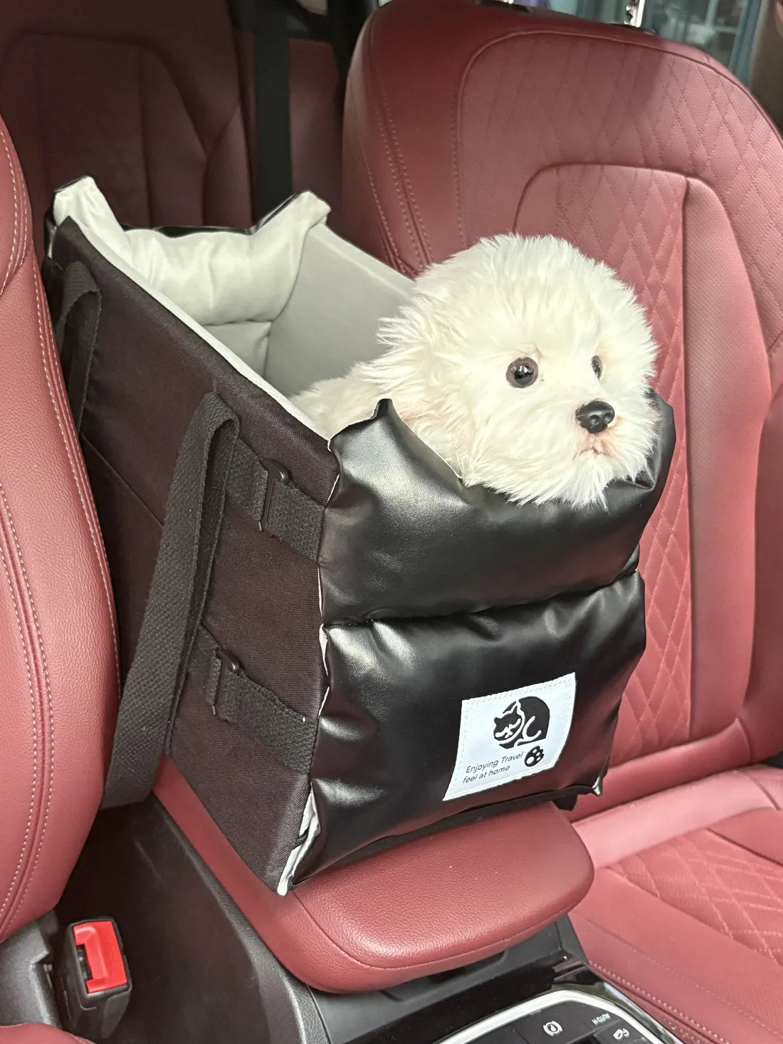 Car Pet Seat Carrier for Small Dogs & Cats – Leather, Up to 5kg