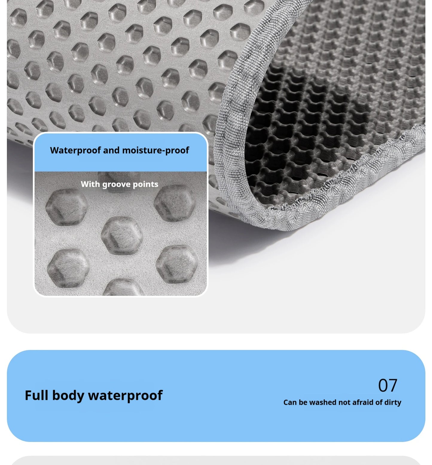 60CMX90CM Cat Litter Mat Waterproof Double Layer Pet Litter Box Mat Pet Toilet Cat Mat Nonslip Sand Cat Washable Mat Pet Clean