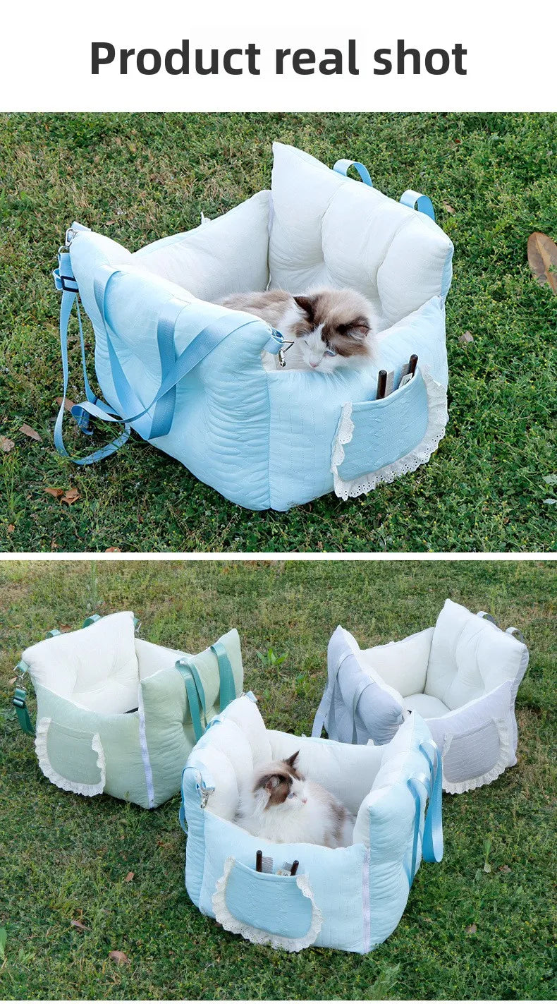 Summer Car Pet Bed Cooling Ice Silk Pad for Dogs Cats Safe Vehicle Seat Mat Travel Comfortable Accessories Dog Car Seat