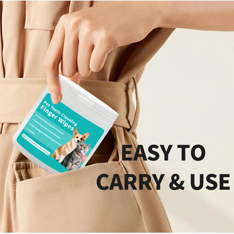 Disposable Pet Finger Toothbrush Wipes – Dog & Cat Oral Care