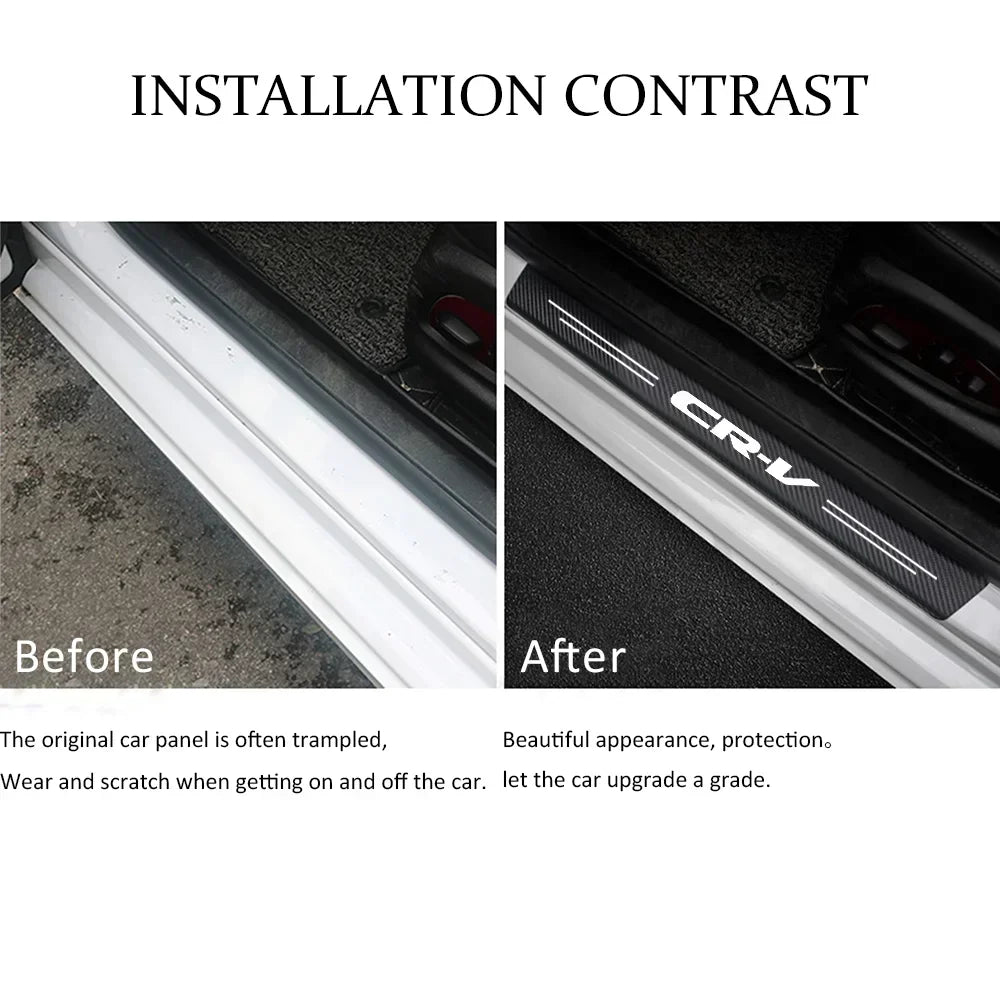 Honda CRV Carbon Fiber Door Sill & Trunk Protector Stickers