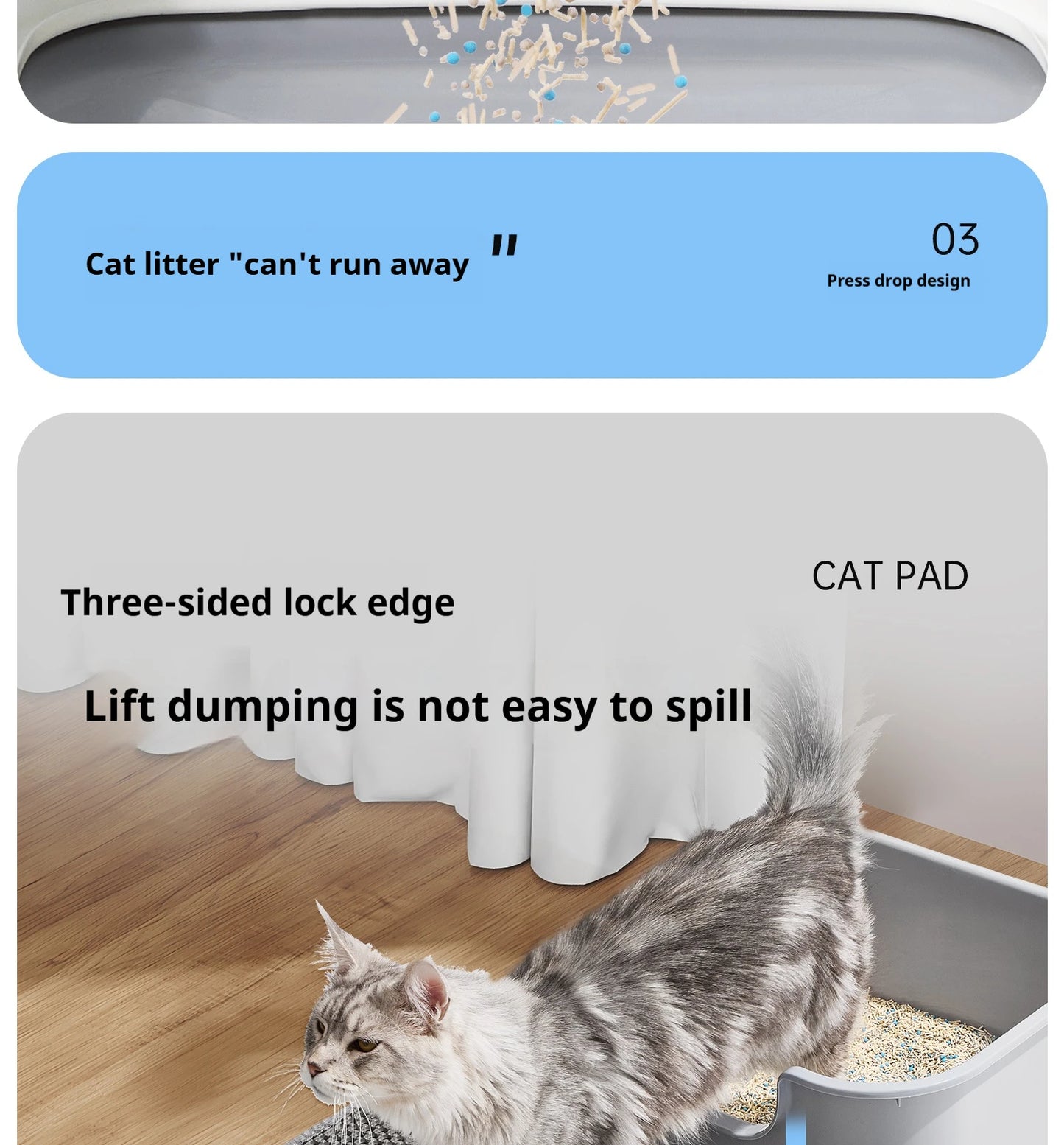 60CMX90CM Cat Litter Mat Waterproof Double Layer Pet Litter Box Mat Pet Toilet Cat Mat Nonslip Sand Cat Washable Mat Pet Clean