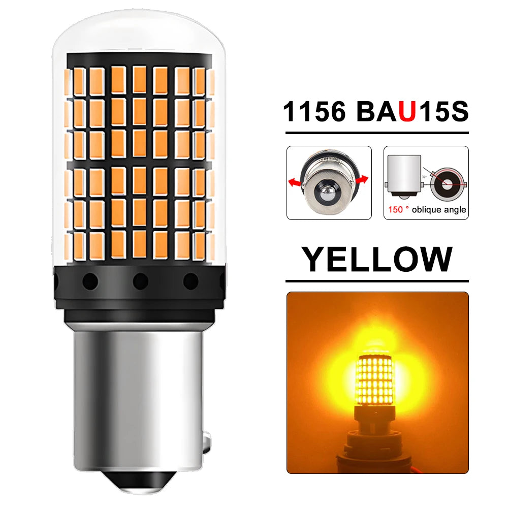T20 7443 / 1156 BA15S LED Bulbs – 144SMD, 2000LM
