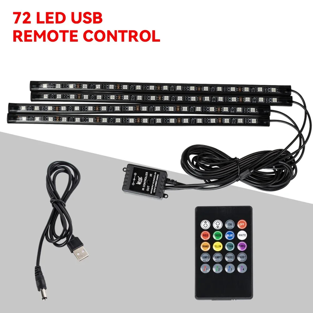 RGB LED Car Interior Ambient Light – Music & App Control