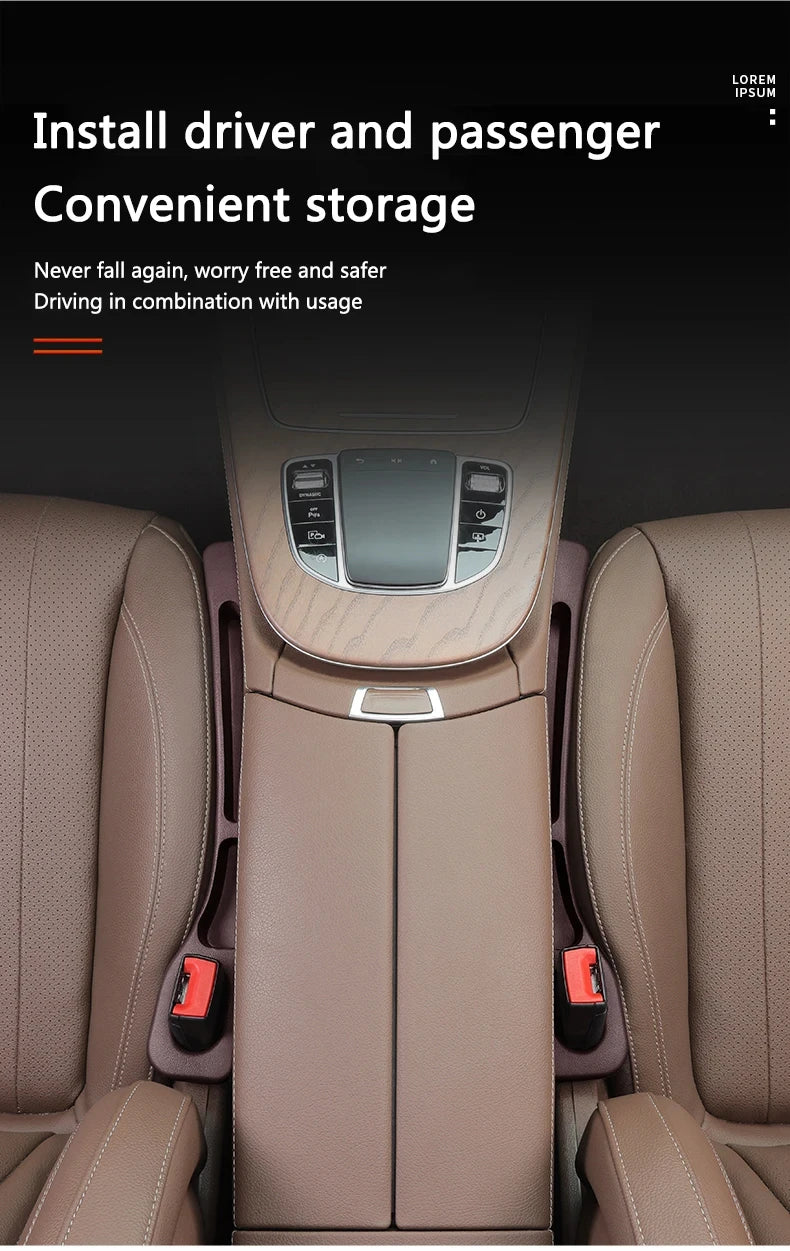 EVA Car Seat Gap Filler with Storage Grooves – 2pcs