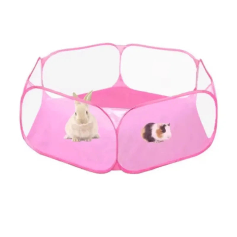 Portable Foldable Pet Playpen – Transparent Tent for Dogs, Rabbits & Small Pets