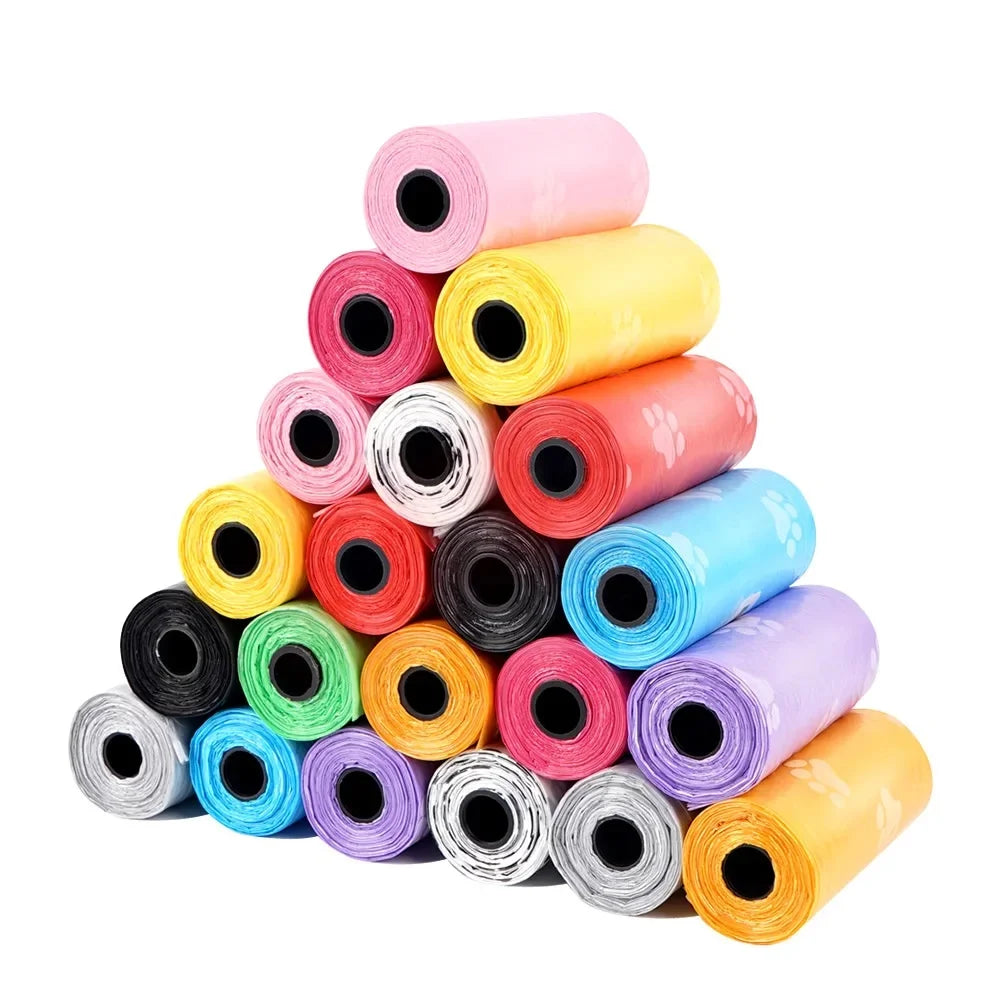 Dog Poop Bag Plastic Dog Waste Bags Disposable For Doggie Pets Poop Outdoor Walking Travel Mixed Colors