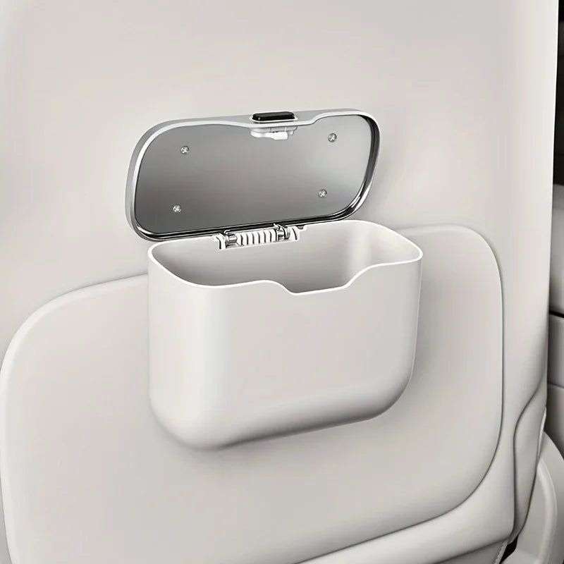 Car Trash Can with Lid – PU Leather, Hanging