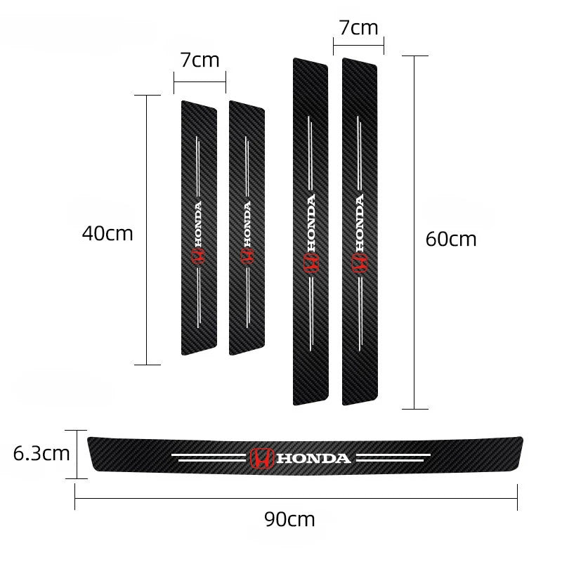 Honda Door Sill Protector Stickers – Carbon Fiber Leather