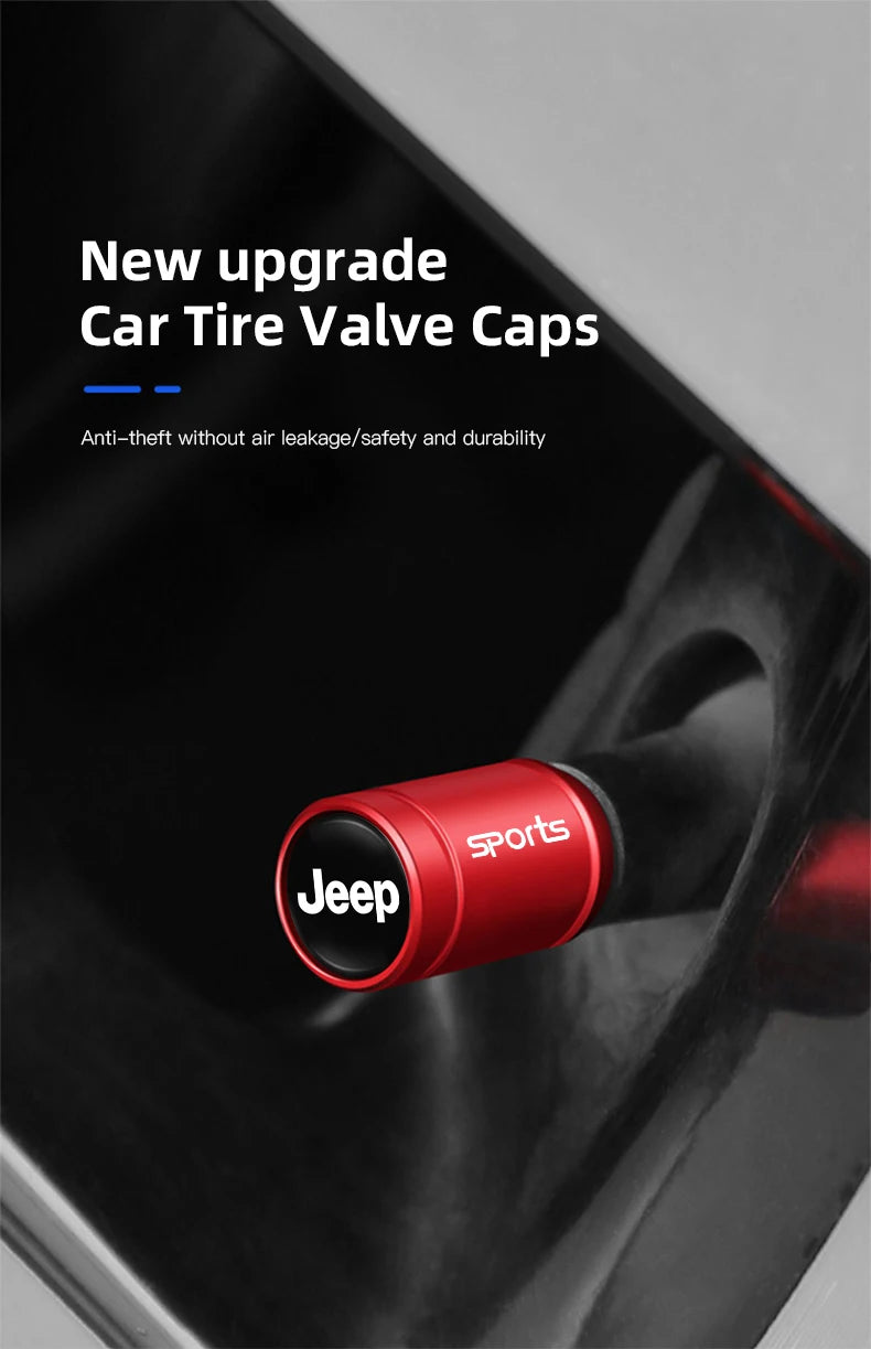 Jeep Aluminum Tire Valve Stem Caps – 4pcs