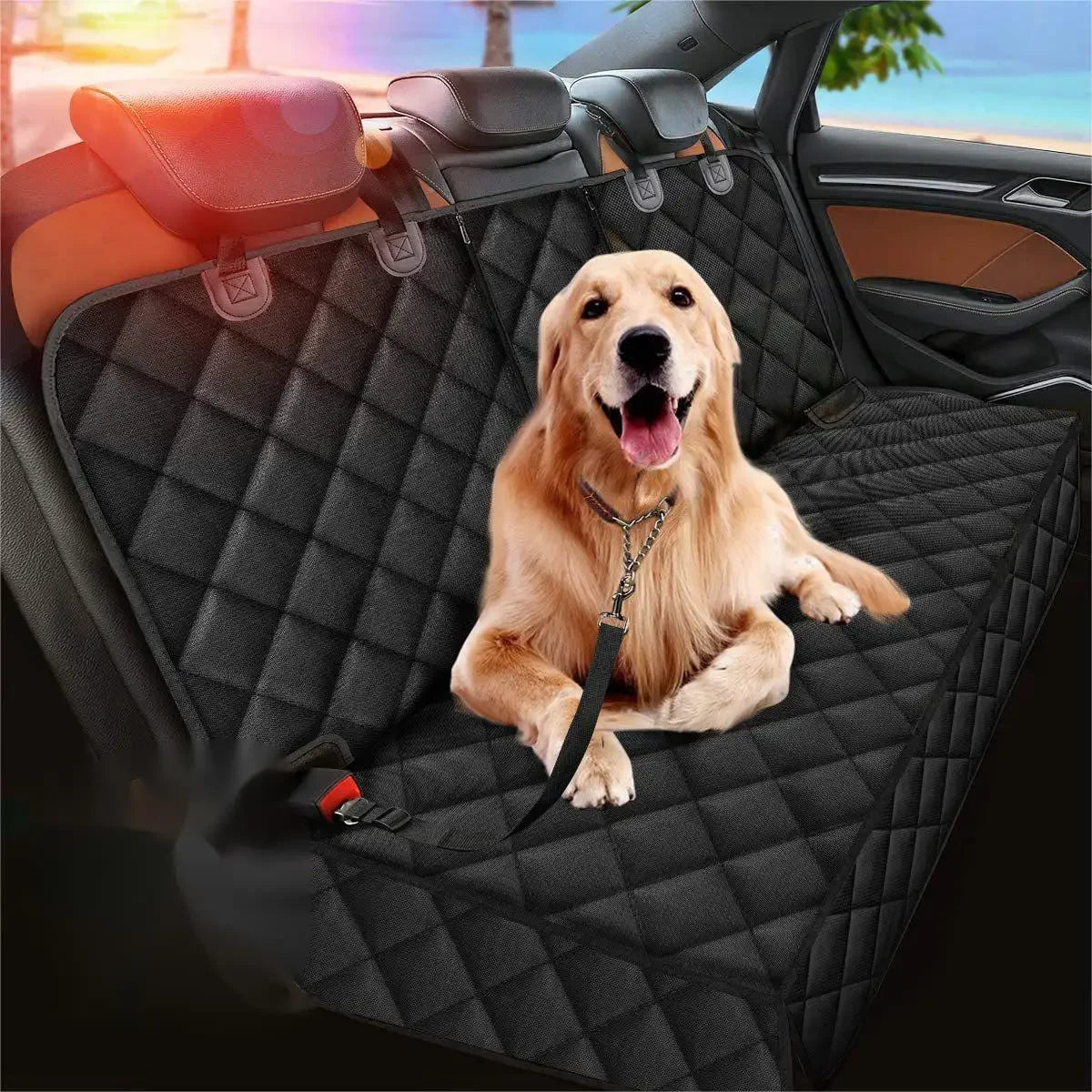 Dog Car Rear Seat Cover – Waterproof Hammock with Shoulder Straps, 135x56cm