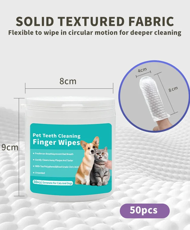 Disposable Pet Finger Toothbrush Wipes – Dog & Cat Oral Care