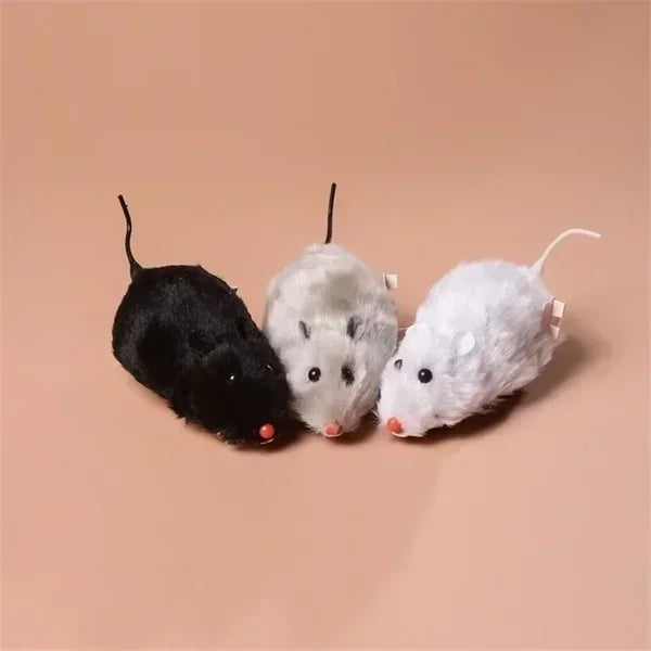 New 1Pc Funny Lifelike Plush Mouse Running Rat Toy for Cats Dogs Tail Mouse Pets Kids Random Color