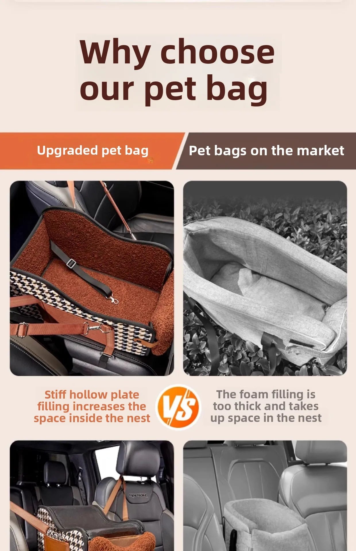 Car Dog Bed Center Console Pet Safety Seat Cushion for Cats Dog Cat Travel Car Accessories Carriers Dog Safety Kennel Armrest