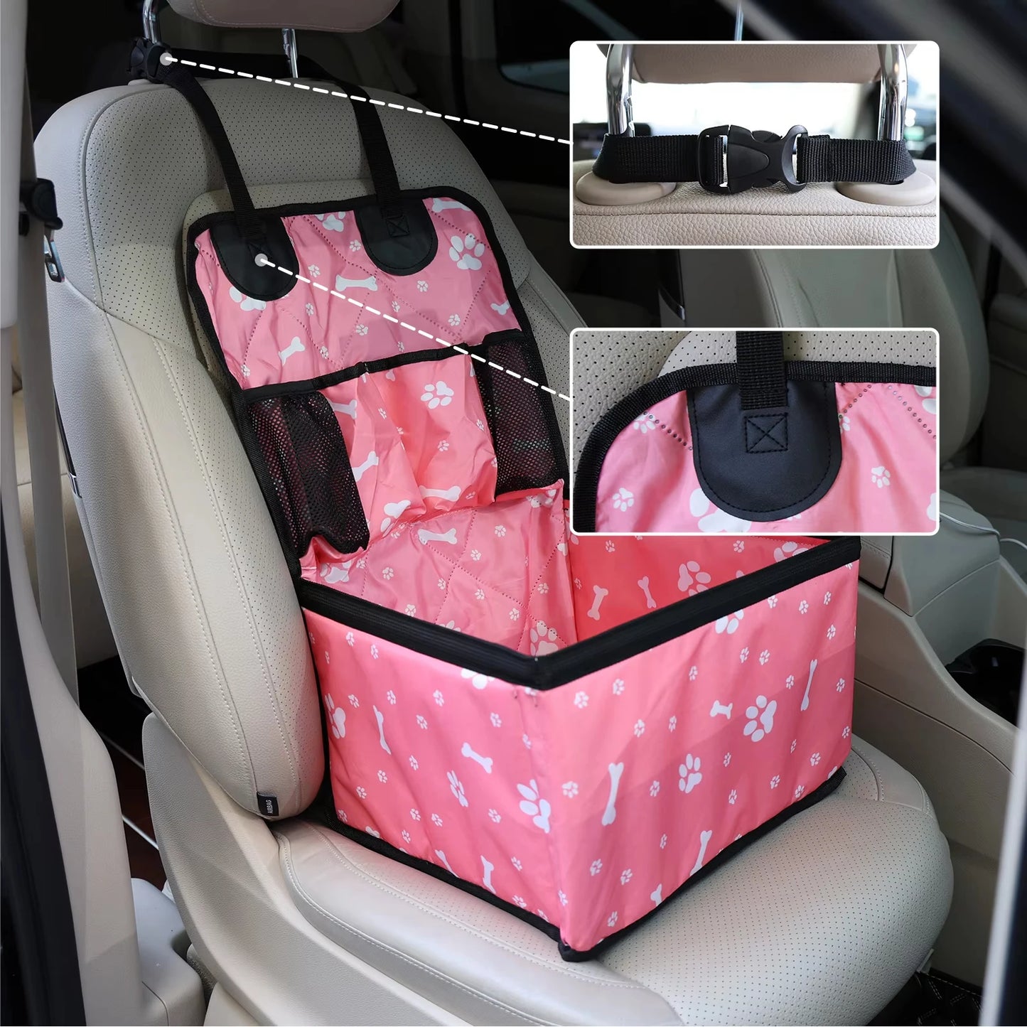 2025 New Dog Car Seat with Storage Pockets,Scratch Proof Durable Pet Booster Car Front Seat for Small Medium Dog 강아지 가방