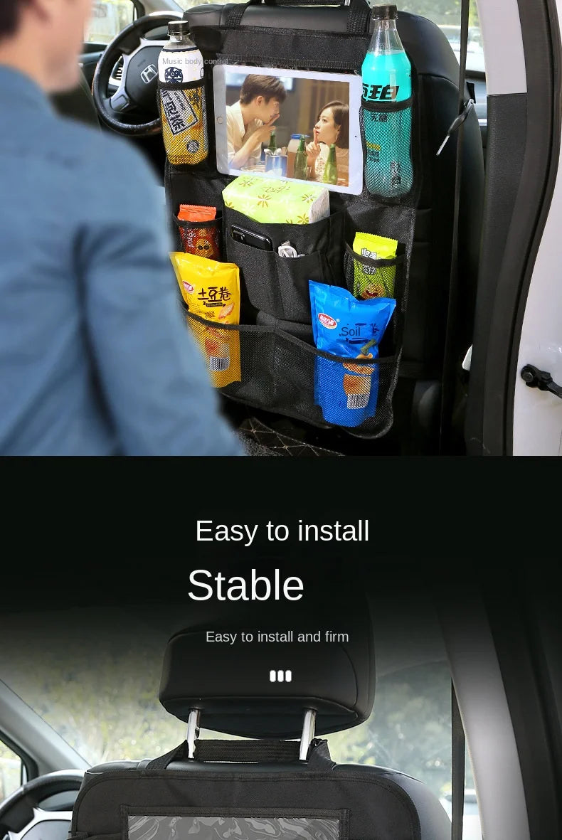 Car Backseat Organizer with Tablet Holder & Storage Pockets