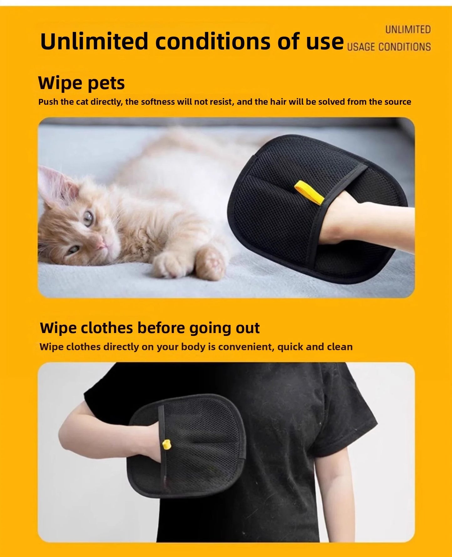 Pet Grooming & Hair Removal Gloves – Static Dedusting