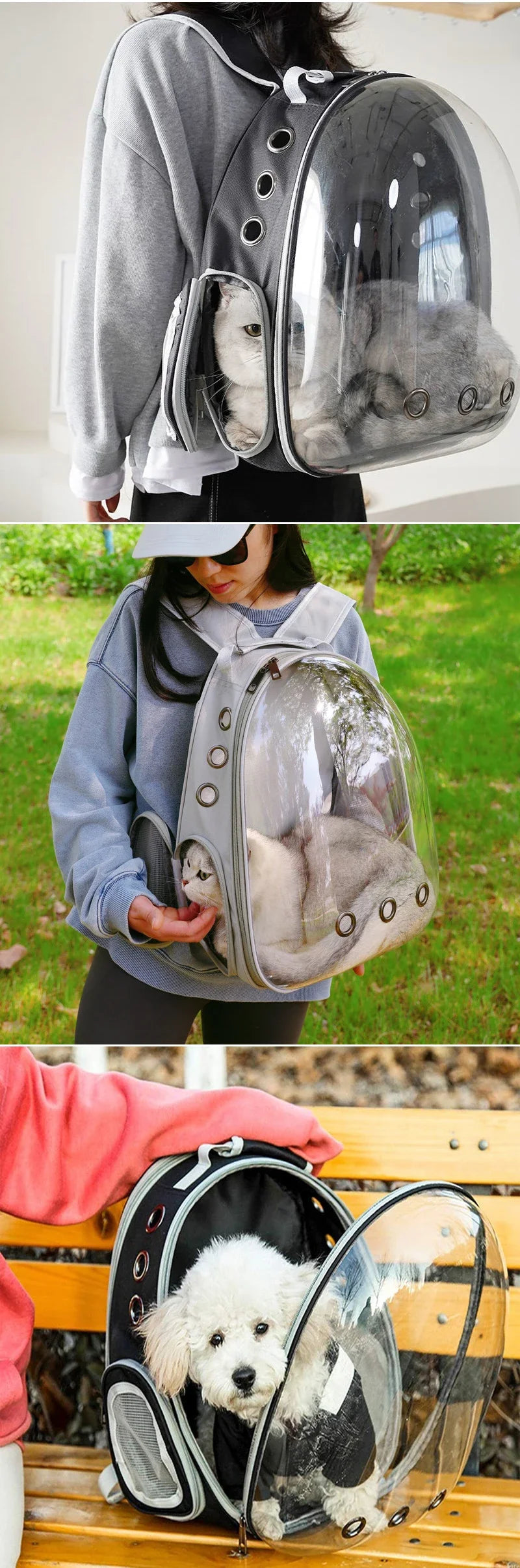 Pet Carrying Bag Space Pet Backpacks Breathable Portable Transparent Backpack Puppy Dog cat Transport Carrier Space Capsule Bags