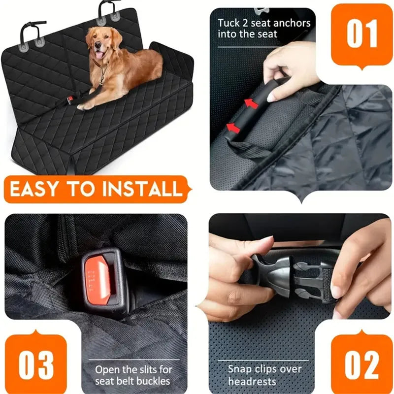 Car Dog Seat Cover for Back Seat Waterproof Auto Rear Pet Seat Protector Mat Nonslip Universal Safety Carrier For Outing Dogs