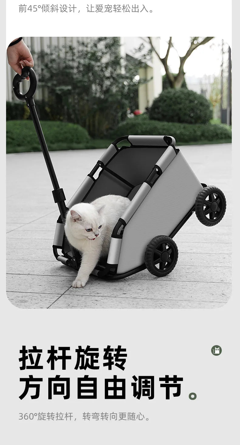 Pet Stroller for Dogs To Go Out Foldable Lightweight Small and Medium-sized Dog Stroller for Walking Dogs