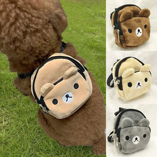 Dog Self-Carry Backpack – Adjustable Harness & Snack Bag for Small Dogs