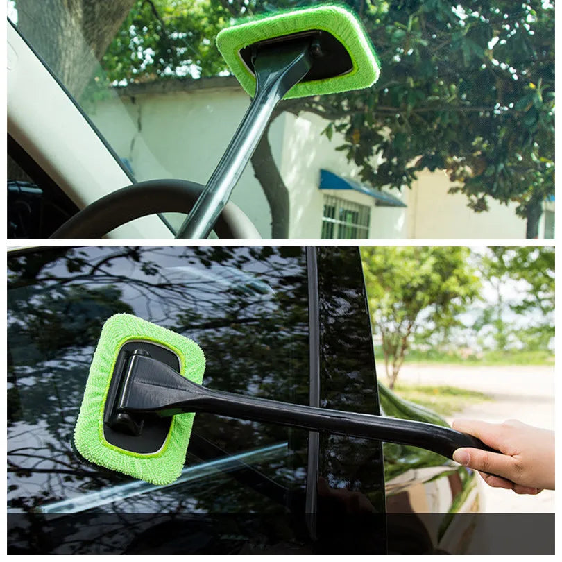 Car Window Cleaning Brush – Microfiber, Long Handle