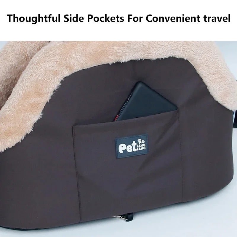 Winter Warm Plush Pet Carrying Bag Small Dog Cat 10kg Load-bearing Travel Portable Cat Dog Car Passenger Seat Safety Bag 애완동물 가방