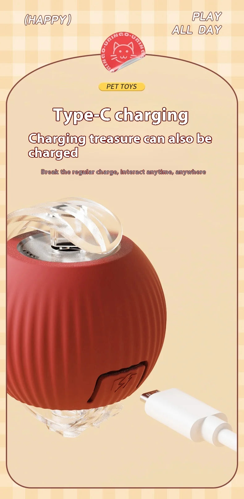 Smart Auto-Rolling Cat Ball Toy – Rechargeable, 1 or 2pcs