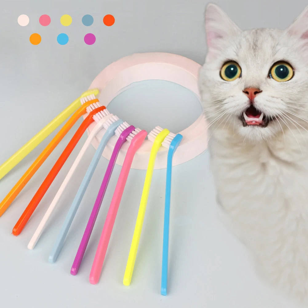 Pet Cat Dog Toothbrush Cleaning Brush for Teeth Cleaning Bad Breath Teeth Care Tool Tongue Cleaning Pet Accessories