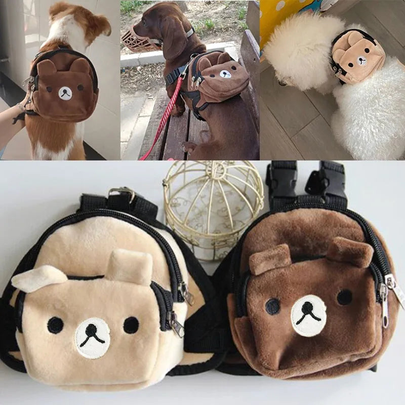 Dog Self-Carry Backpack – Adjustable Harness & Snack Bag for Small Dogs