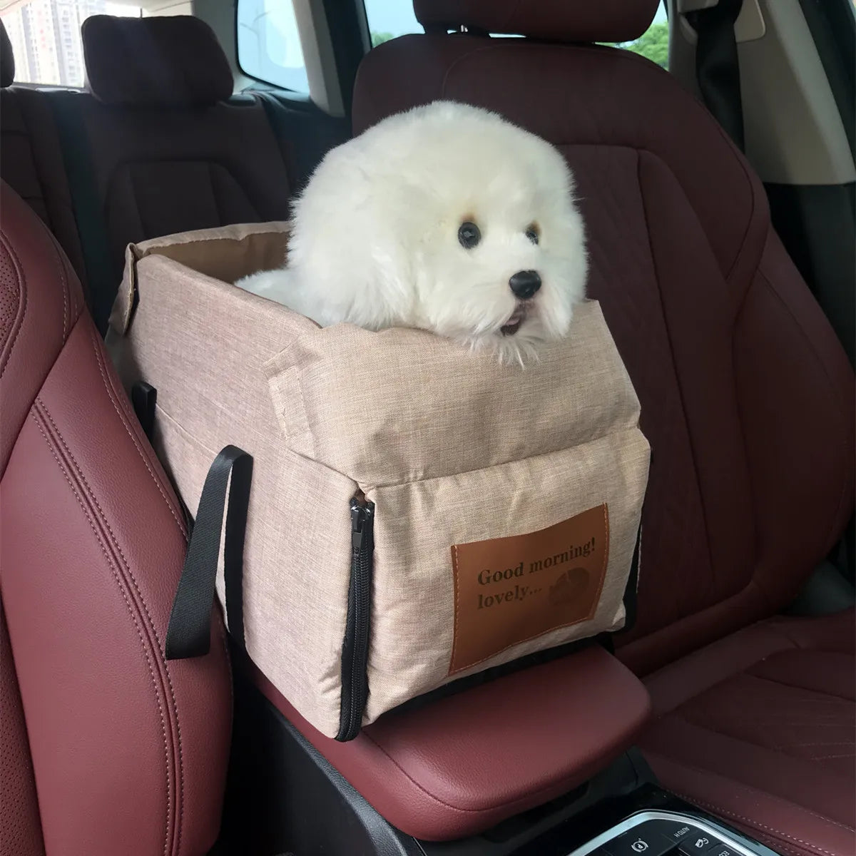 Console Booster Dog Car Seat & Carrier – Small Dogs & Cats, Center Armrest