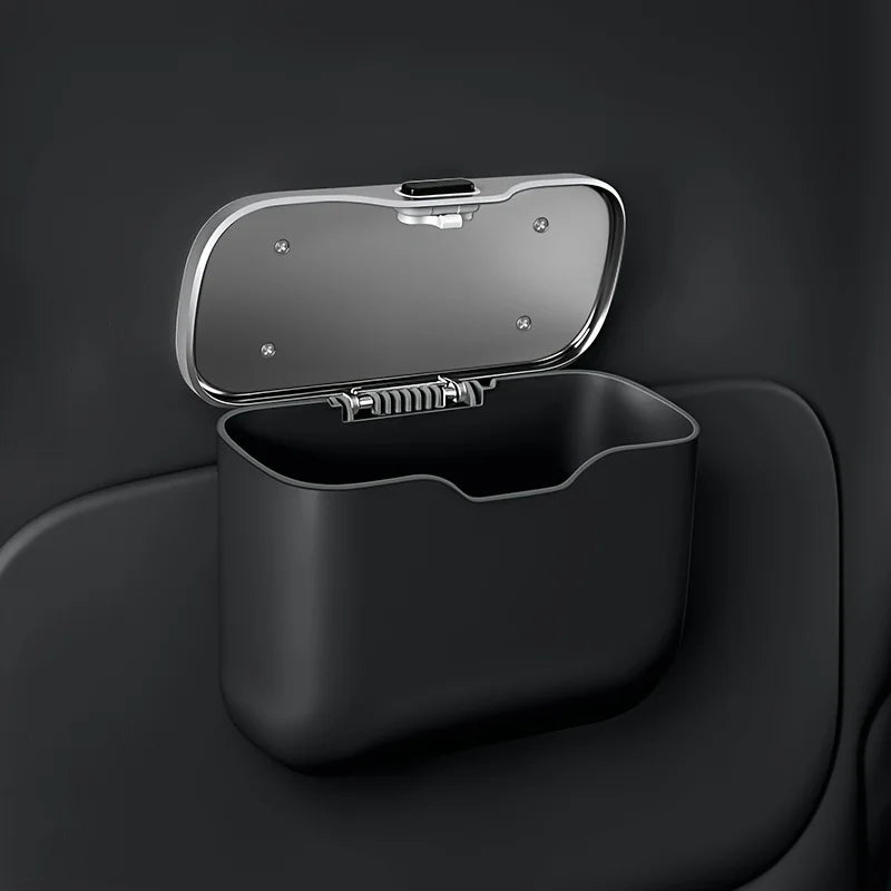 Car Trash Can with Lid – PU Leather, Hanging