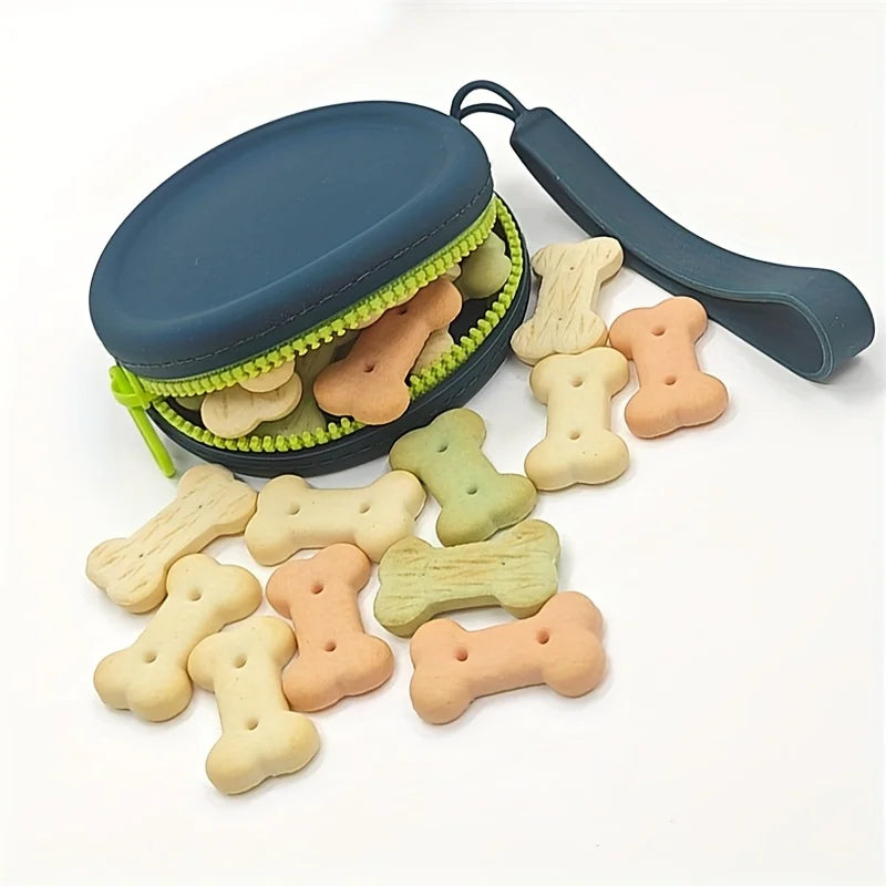 Silicone Dog Food Bag – Portable Outdoor Treat Pouch