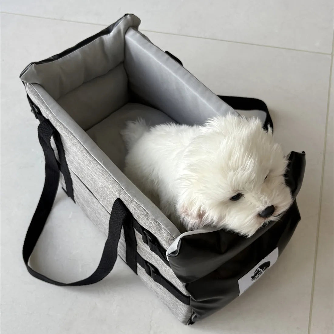 Leather Car Pet Seat for Small Dogs & Cats – Central Console, Up to 5kg