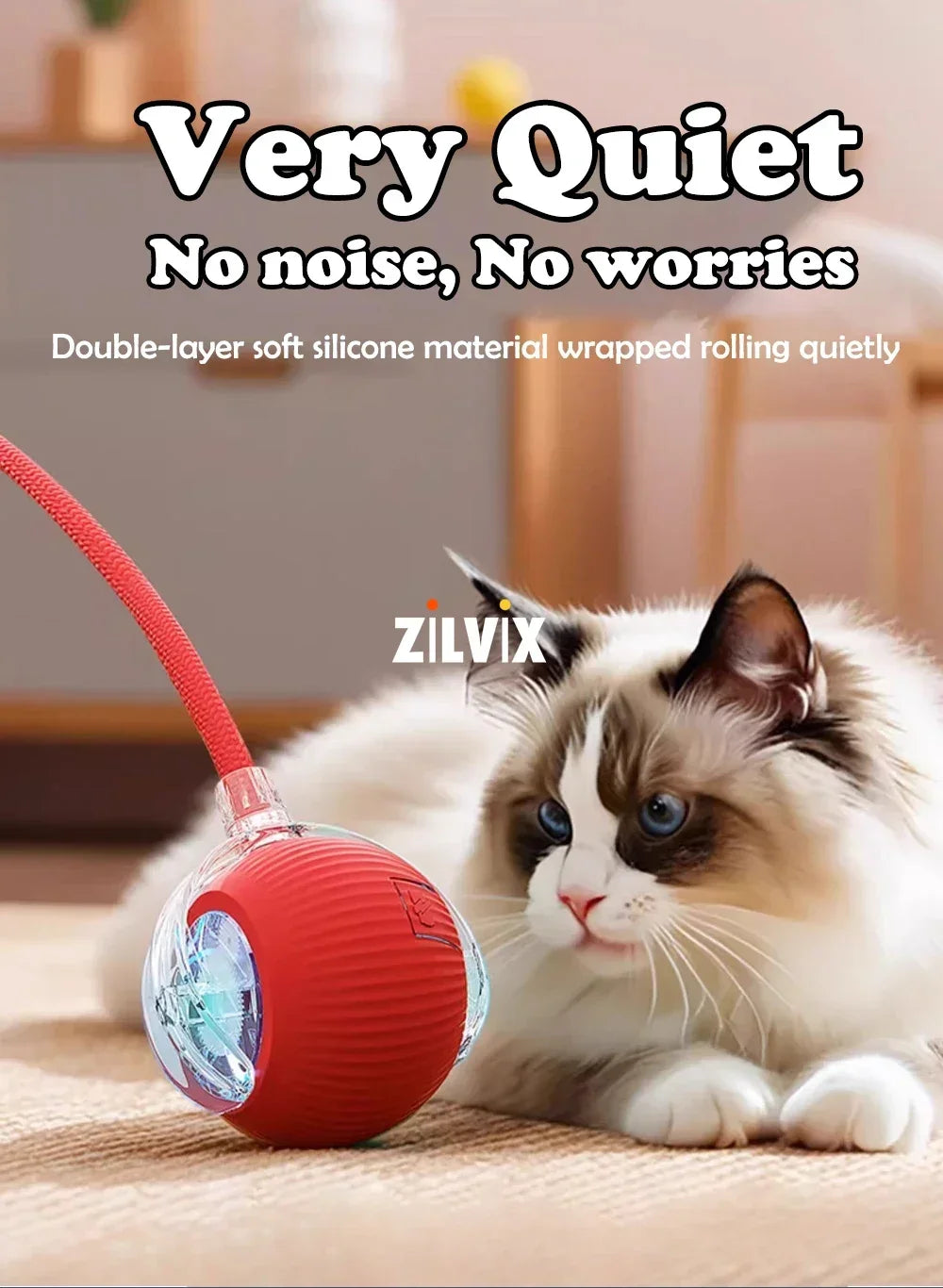 1~3pcs Cat Interactive Ball Toy Automatic Rolling Ball Tail Rechargeable Smart Pet Electric Toy Dog Cat Training Imitate Mouse