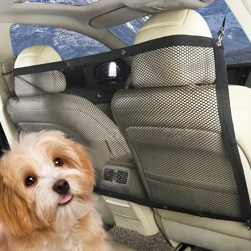 Dog Car Barrier Safety Net – Mesh, Foldable, Universal Fit