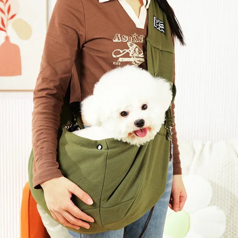 Crossbody Shoulder Sling Pet Carrier Bag – Portable, Up to 7.5kg