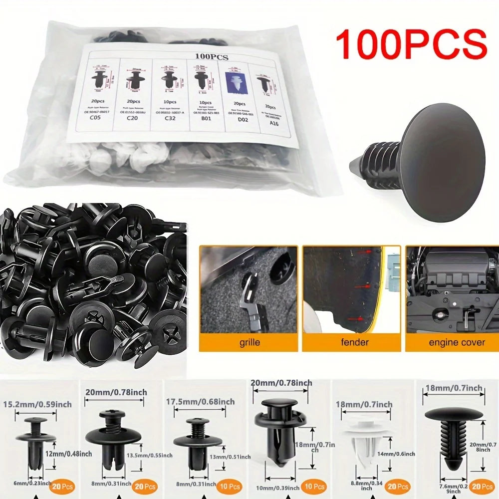 Automotive Fastener Clip Assortment – Body Push Retainer Kit