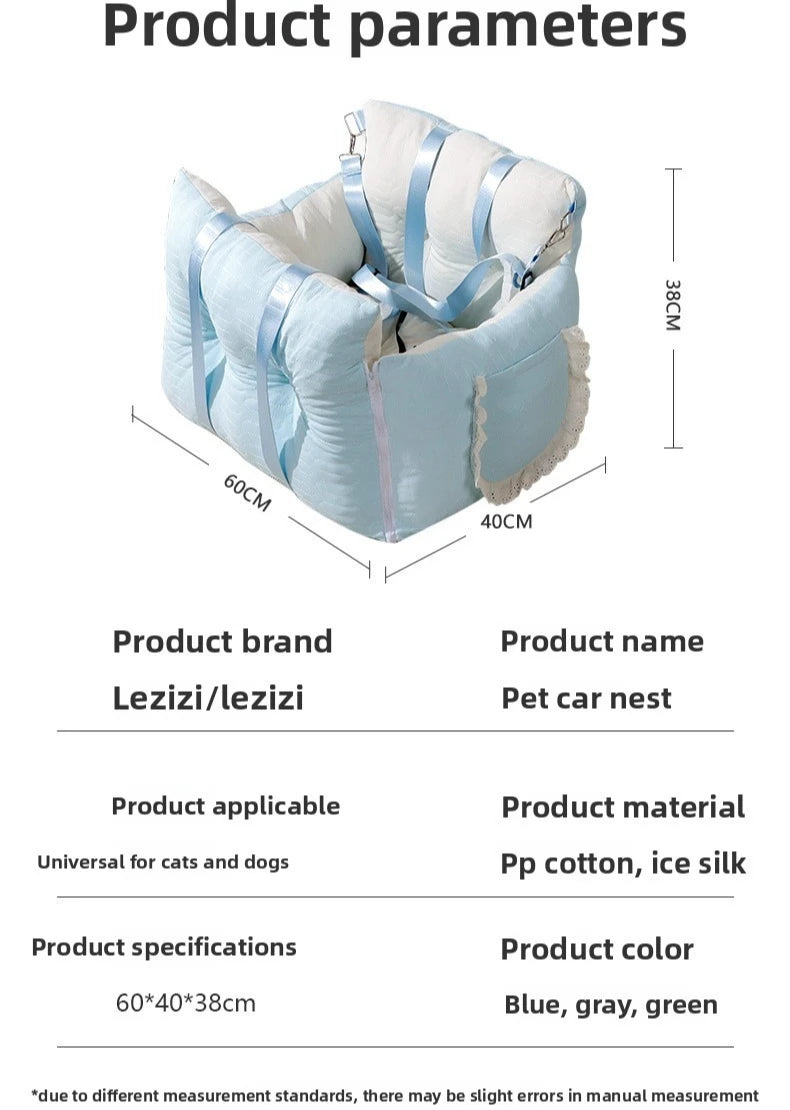 Summer Car Pet Bed Cooling Ice Silk Pad for Dogs Cats Safe Vehicle Seat Mat Travel Comfortable Accessories Dog Car Seat