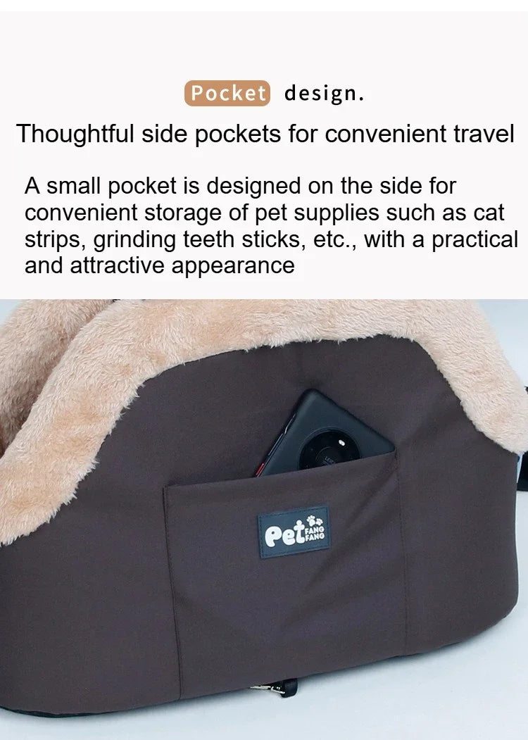 Winter Plush Pet Carrier Bag – 3-Way Carry, 10kg, 46x26x32cm