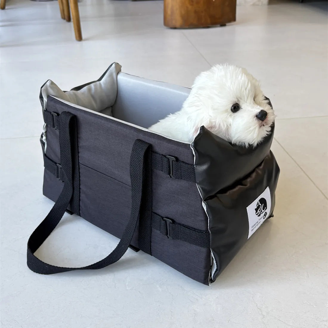 Leather Car Pet Seat for Small Dogs & Cats – Central Console, Up to 5kg