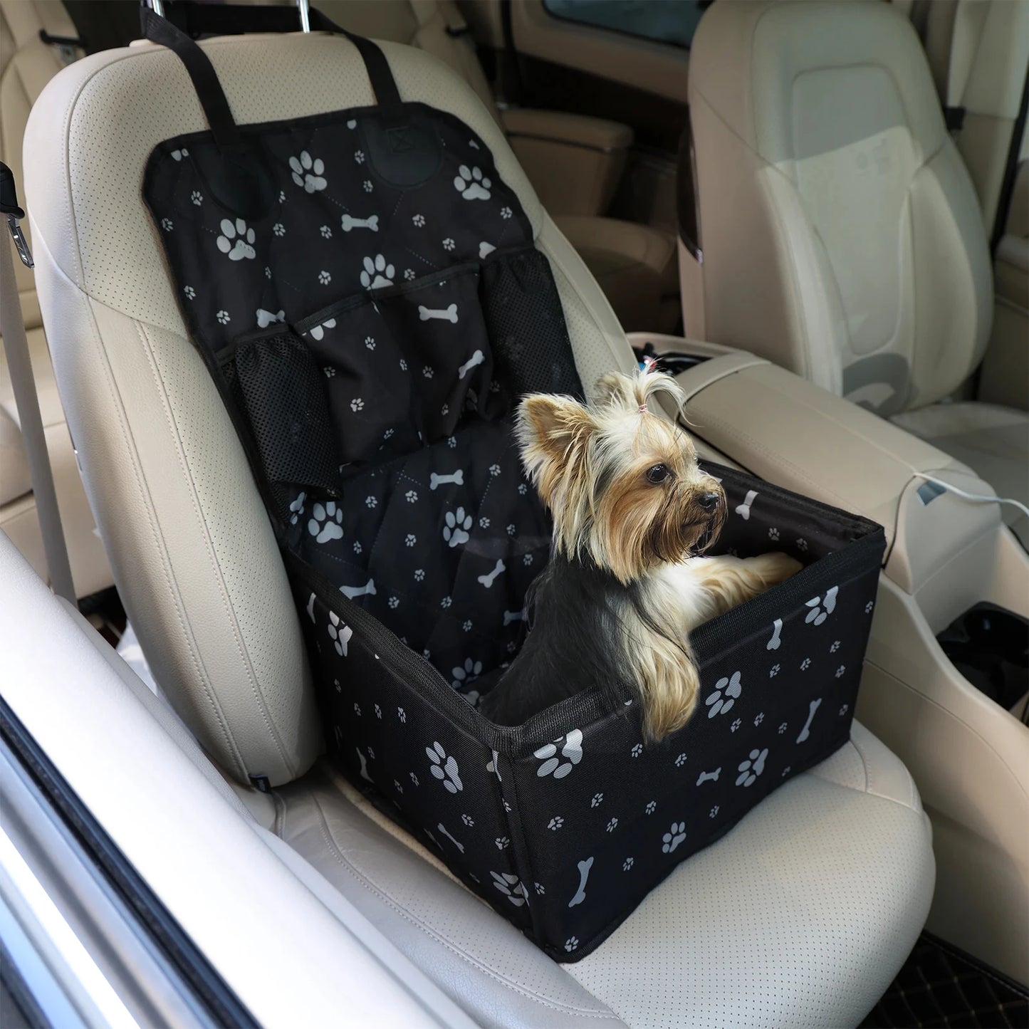 2025 New Dog Car Seat with Storage Pockets,Scratch Proof Durable Pet Booster Car Front Seat for Small Medium Dog 강아지 가방