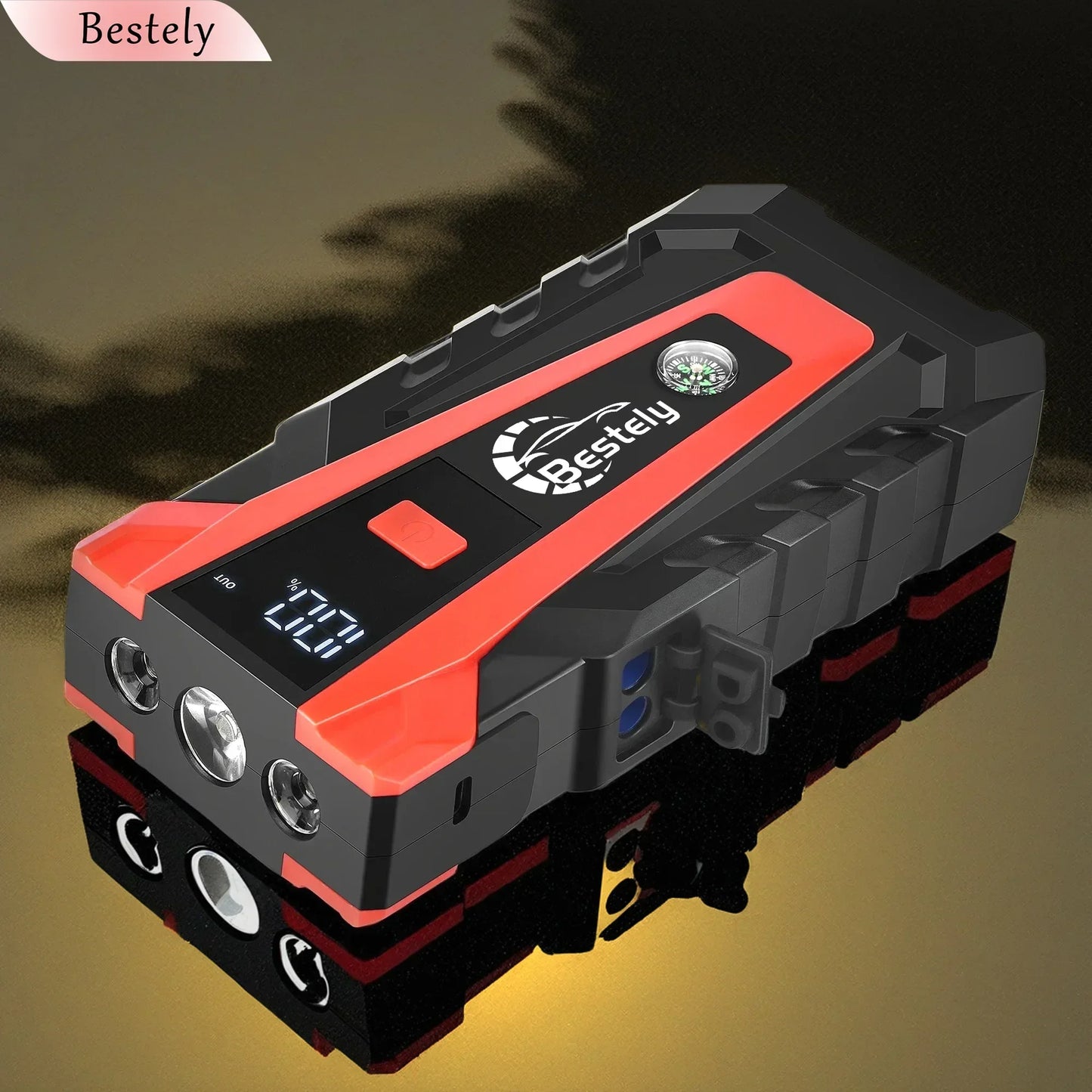 12v Car Battery Jump Starter, 12v Jump Starter Battery Pack 3000A Peak,Portable Jump Box with Full LCD Screen & LED Light & USB