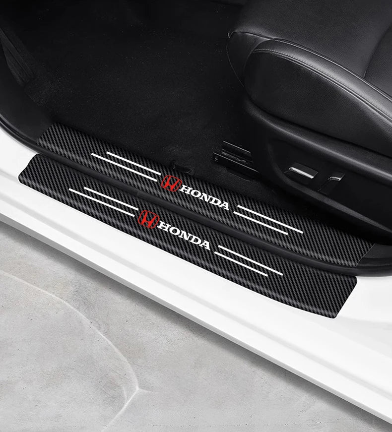 Honda Door Sill Protector Stickers – Carbon Fiber Leather