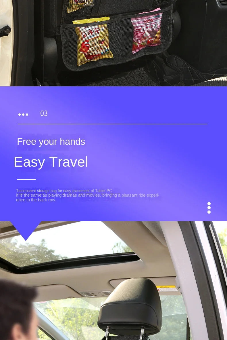 Car Backseat Organizer with Tablet Holder & Storage Pockets