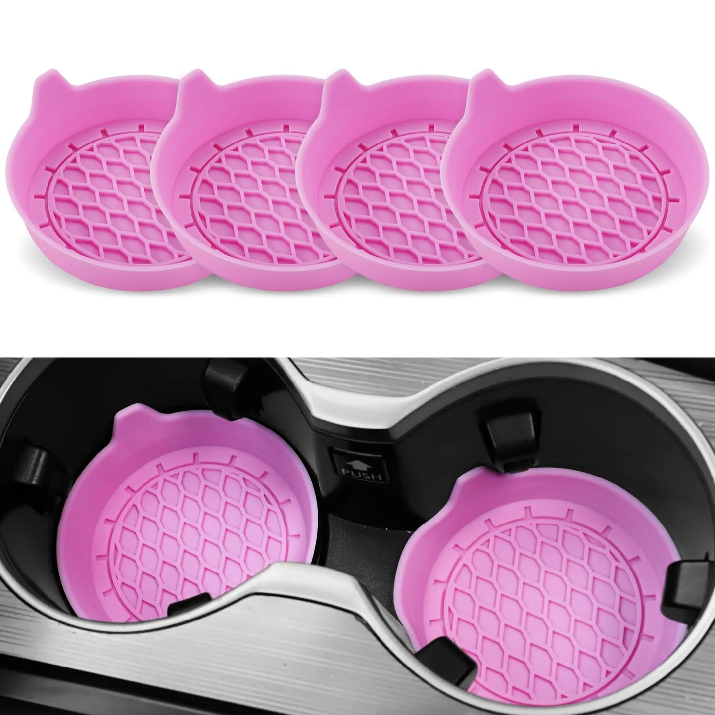 Silicone Car Cup Holder Coaster Insert – 2/4pcs