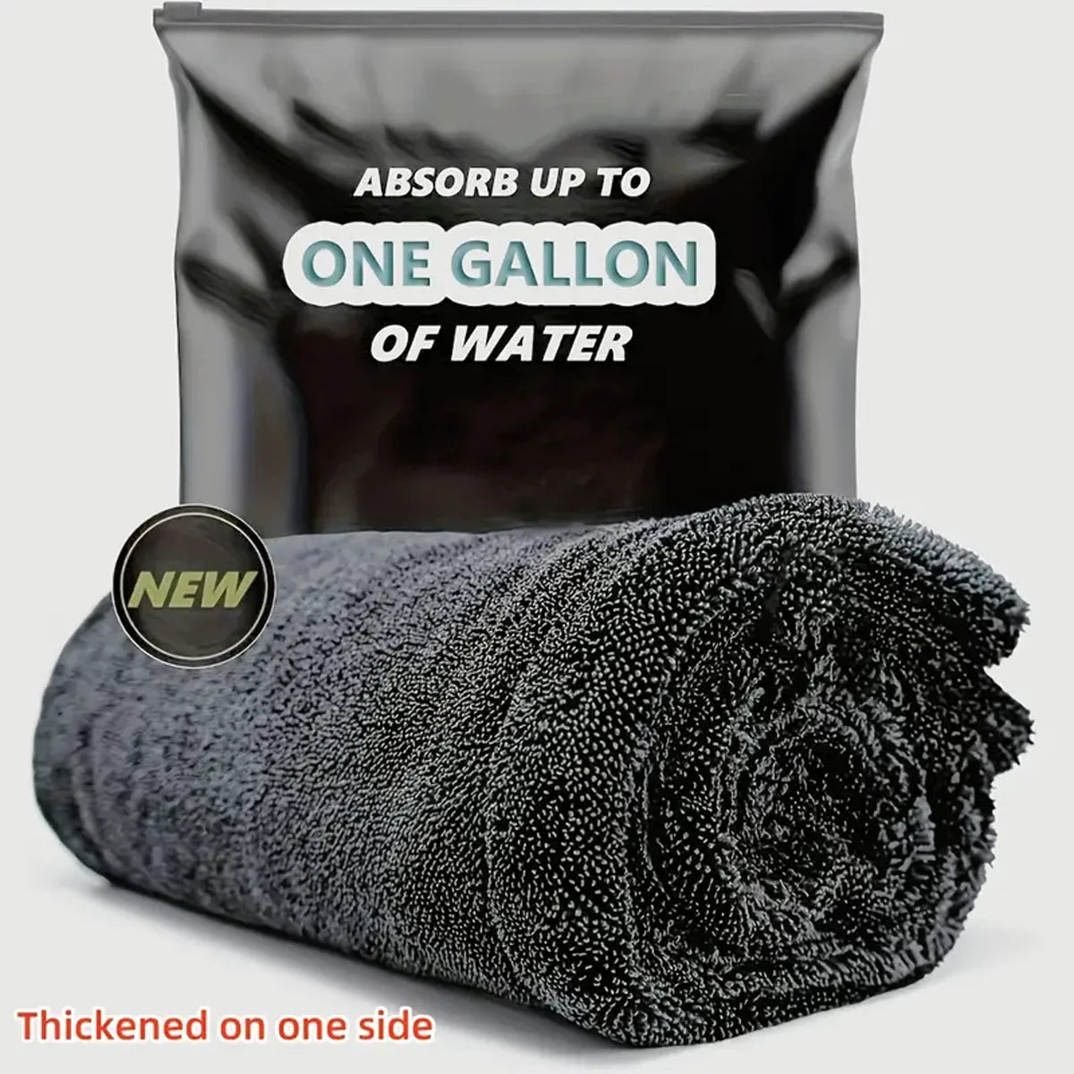 Dark Gray Microfiber Car Drying Towel – 60x90cm