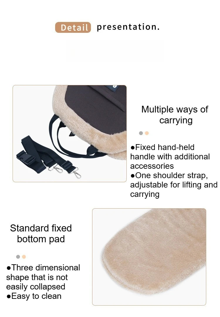 Winter Warm Plush Pet Carrying Bag Small Dog Cat 10kg Load-bearing Travel Portable Cat Dog Car Passenger Seat Safety Bag 애완동물 가방